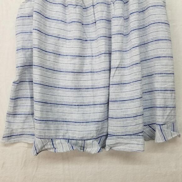 Lane Bryant Linen Blend Cami Tank Top Womens 16 Plus White Blue Striped - Picture 4 of 10